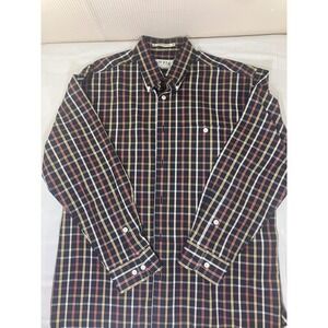 Orvis Mens Large‎ Plaid Checkered Button Down Long Sleeve Shirt Cotton